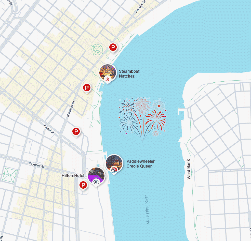 How to view the fireworks map